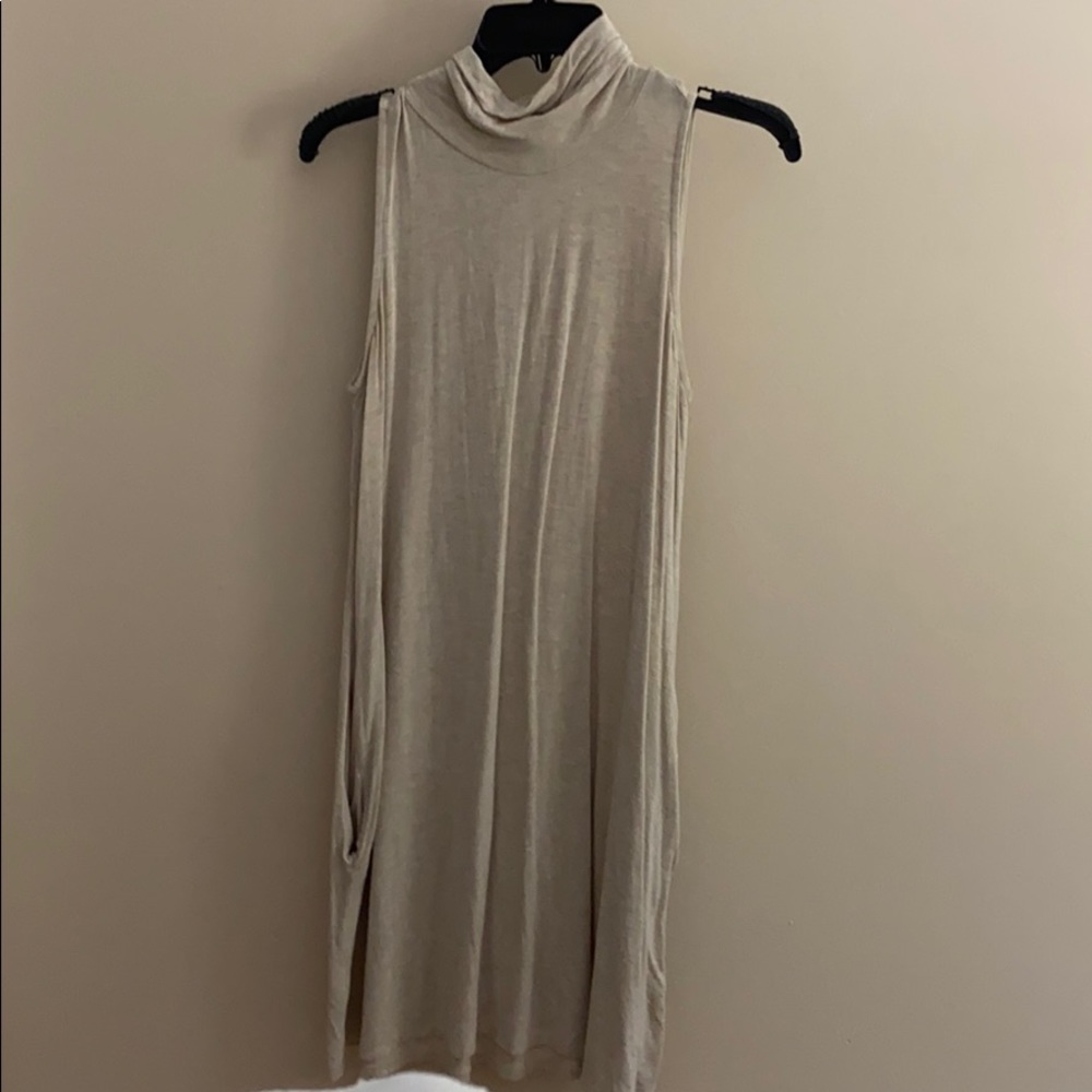 Tan light weight turtle neck shift dress